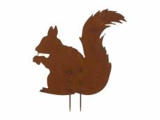 Paris prix - décoration de jardin "écureuil" 70cm marron rouille