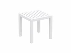 Petite table de jardin en plastique blanc résistante