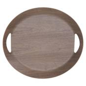 Plateau ovale brun 46 cm en bois marron