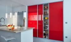 Porte de placard coulissante verre laqué rouge Form Valla 92 2 x 247 5 cm
