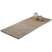 Relaxdays Tapis de passage tapis de sol en jute fibre nature fait main couloir 80 x 200 cm, nature marron