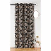 Rideau d'ameublement motifs floraux - Noir - 140 x 245 cm