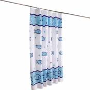 Rideau de douche bleu clair aquarelle poisson imperméable lavable en machine tissu salle de bain décor rideaux de bain avec crochets 72 x 72 pouces