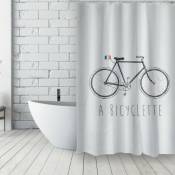 Rideau de douche Français Polyester 180x200cm bicyclette