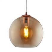 Searchlight - Balls - Luminaire suspendu à 1 dôme en laiton antique, ambre, verre, E27