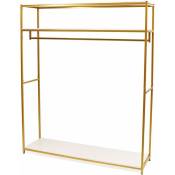 Senderpick - Cintre en or avec étagères cintre en métal avec étagères cintre amovible Support indépendant multifonctionnel (150 x 40 x 180 cm)
