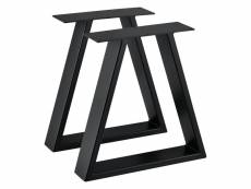 Set de 2 pieds de table métal 40 cm noir helloshop26 03_0003650