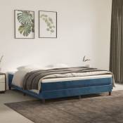 Sommier à ressorts de lit Bleu foncé 180x200 cm Velours