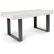 Table à manger rectangle PHOENIX 6 personnes bois gris 160 cm - Gris