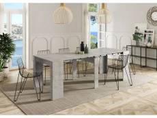 Table console extensible multifonctionnelle, couleur gris béton, dimensions 90 x 78 x 51 cm 8052773312646