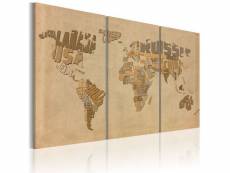 Tableau cartes du monde ancienne carte du monde - triptyque taille 120 x 80 cm PD11666-120-80