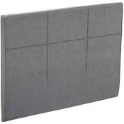 Tête de lit déco carré chic chenillé gris cendré 180 - Epeda - Gris