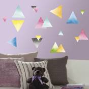 Thedecofactory - triangles aquarelles - Stickers repositionnables motif style aquarelle - Multicolore