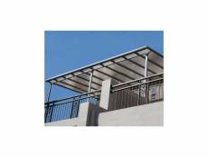 Toit de terrasse 3x4,2m aluminium anthracite et polycarbonate habrita