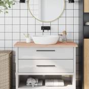 Torana - Comptoir de salle de bain 100x60x2,5 cm bois massif de hêtre
