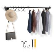 Tringle à vêtements Tringle penderie 90 cm salon Amovible jusqu'à 65 kg de charge - Blanc - Vingo