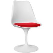Tulip Style - Chaise de salle à manger - Chaise pivotante blanche - Tulip Rouge - Cuir végétalien, Métal, pp - Rouge