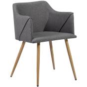 Urban Meuble - Lot de 2 chaises en bois de style scandinave gris foncé avec pied en chêne