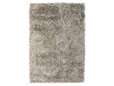 Valencia - tapis à poils longs bi-colore taupe et blanc 120x170