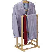 Valet de chambre, porte vêtements en bambou, femme et homme, vestiaire, HxLxP: 98,5 x 47 x 36 cm, naturel - Relaxdays