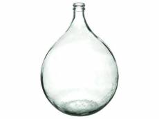 Vase design en verre "dame jeanne" 56cm transparent