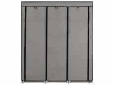 Vidaxl armoire avec compartiments et barres gris 150x45x175 cm tissu 282456