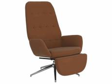 Vidaxl chaise de relaxation avec repose-pied marron tissu microfibre