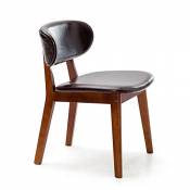 ZHANGRONG- Chaises en bois massif à manger chaise adulte fauteuil enfant -Tabouret de canapé (Couleur : Marron foncé, taille : 1002)