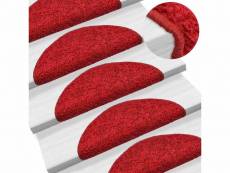 15 tapis d'escalier rouge avec bandes adhésives 56 x 20 cm dec023567