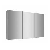 Armoire de toilette aluminium 4 étagères et 3 portes avec miroir intérieur pour salle de bain et toilettes - 120x70x16cm - Multy BS120 - Bernstein