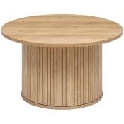 Atmosphera - Table basse Colva en placage effet bois D70cm créateur d'intérieur - Bois naturel