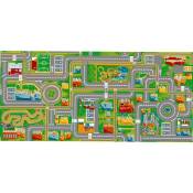 AWE - Tapis circuit voiture Play City-Tapis : 140 x 200 cm - Multicolor