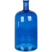 Beliani - Vase Décoratif Bleu en Verre 45 cm Fait Main Léger et Robuste Forme Bouteille Korma - Bleu