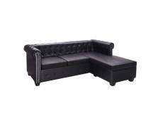 Canapé confortable chesterfield en forme de l cuir synthétique noir
