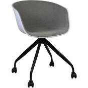 Chaise de bureau à roulettes Simply Grey 78,6x54x49cm