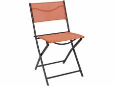 Chaise de jardin pliable en acier elba orange terracotta