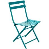 Chaise de jardin pliante Greensboro bleu canard en