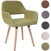 Chaise de salle à manger Altena ii, fauteuil, design rétro des années 50 - tissu, vert clair