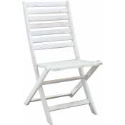 Chaise jardin blanche pliante en bois siège balcon
