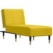 Chaise longue jaune velours vidaXL - Yellow