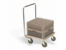 Chariot de transport pour casiers à vaisselle avec anse 540 x 540 mm - pujadas - - inox