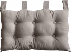 Coussin tête de lit en coton et pattes boutonnées - Naturel - 70 x 45 cm