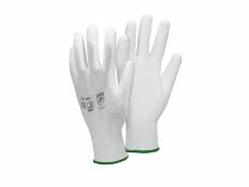 Ecd germany 12 paires de gants de travail en pu, taille 11-xxl, couleur blanc, gants de mécanicien en nylon gants de jardin 291003984