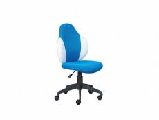 Fauteuil de bureau réglable en hauteur, avec assise en tissu doux bleu et blanc, 58x56x92 / 102 cm 8052773576079