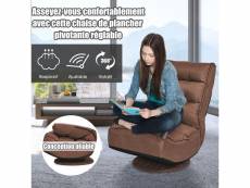 Giantex chaise relax pivotant 360 degrés pliable et réglable en 5 positions,chaise rembourrée confortable idéale pour lire, regarder la télévision ou