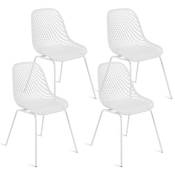 Idmarket - Lot de 4 chaises maelys blanches pied métal