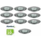 Kanlux - Lot de 10 Fixation de spot encastrable orientable chrome matt D99mm marque ref 26798