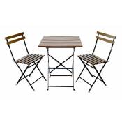 Kit mobilier de jardin Table+ 2 chaises pilante Kz