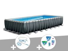 Kit piscine tubulaire Intex Ultra XTR Frame rectangulaire 9,75 x 4,88 x 1,32 m + Kit de traitement au chlore + Kit d'entretien