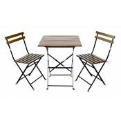 Kz Garden - Kit mobilier de jardin Table+ 2 chaises